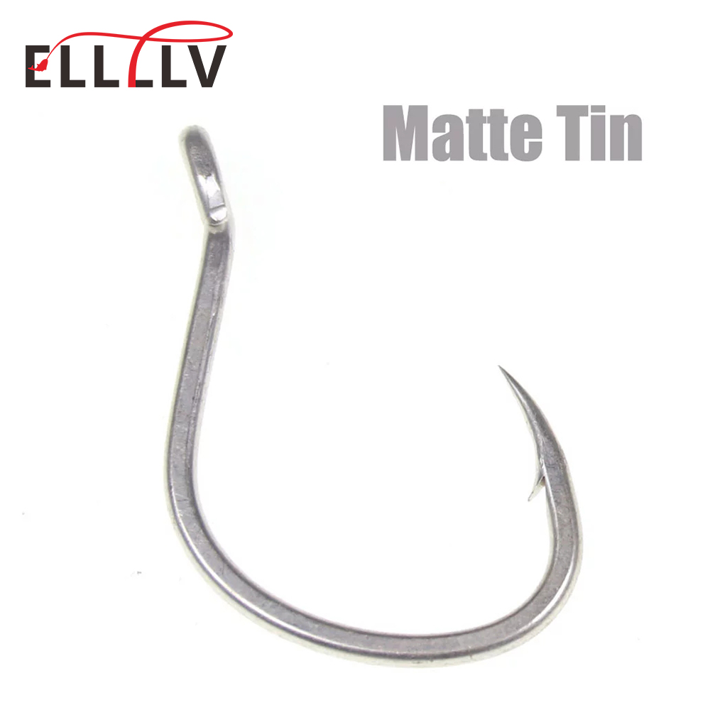 Fishing Hook Offset - 10 pçs fosco estanho anti-ferrugem anzóis
