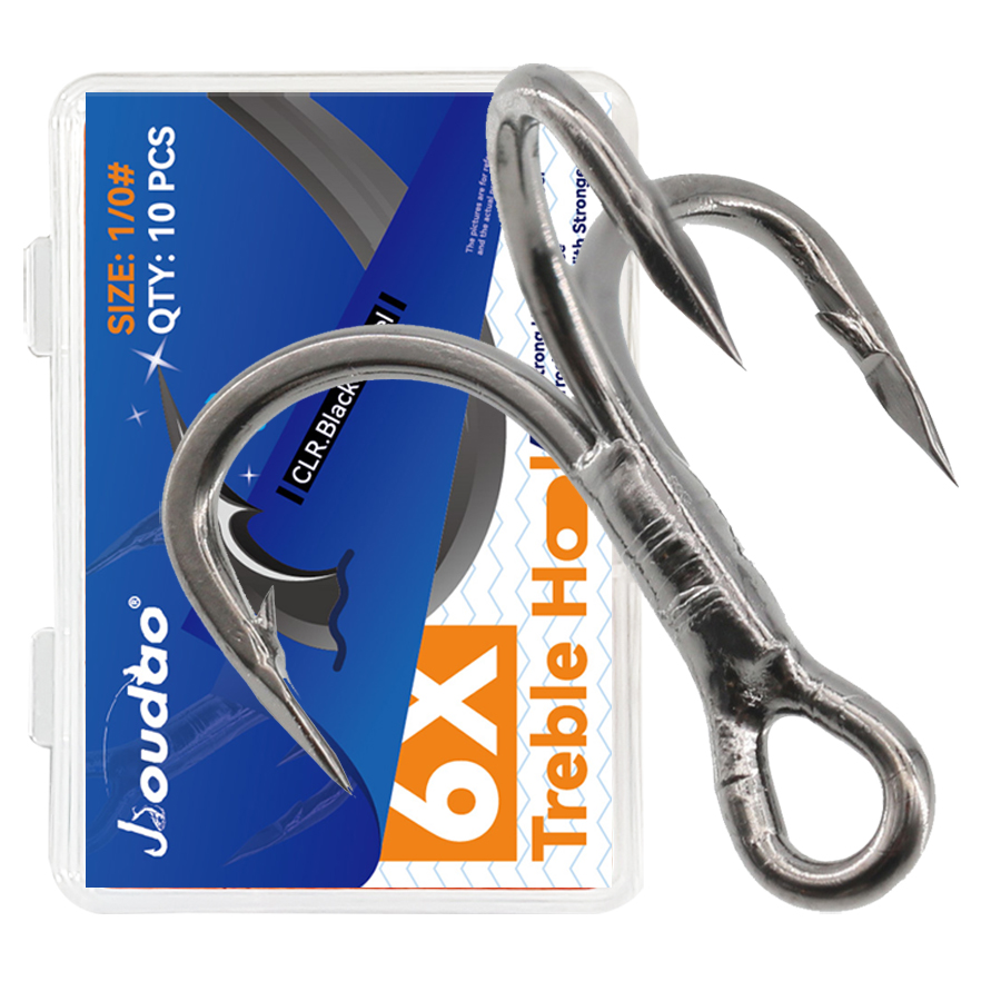 Fishing Hook Offset - 6x ganchos agudos de pesca preto