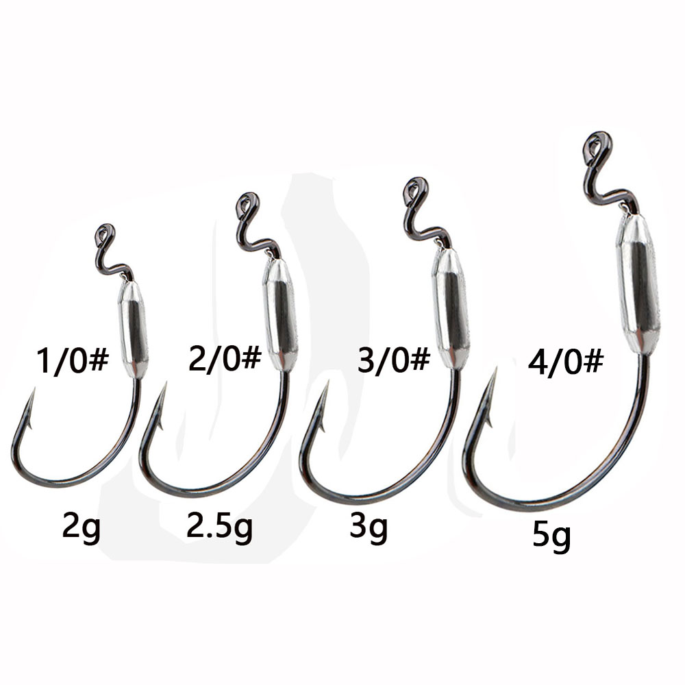 5pcs isca de minhoca macia 1/0 - Fishing Hook Offset avaliação e preço