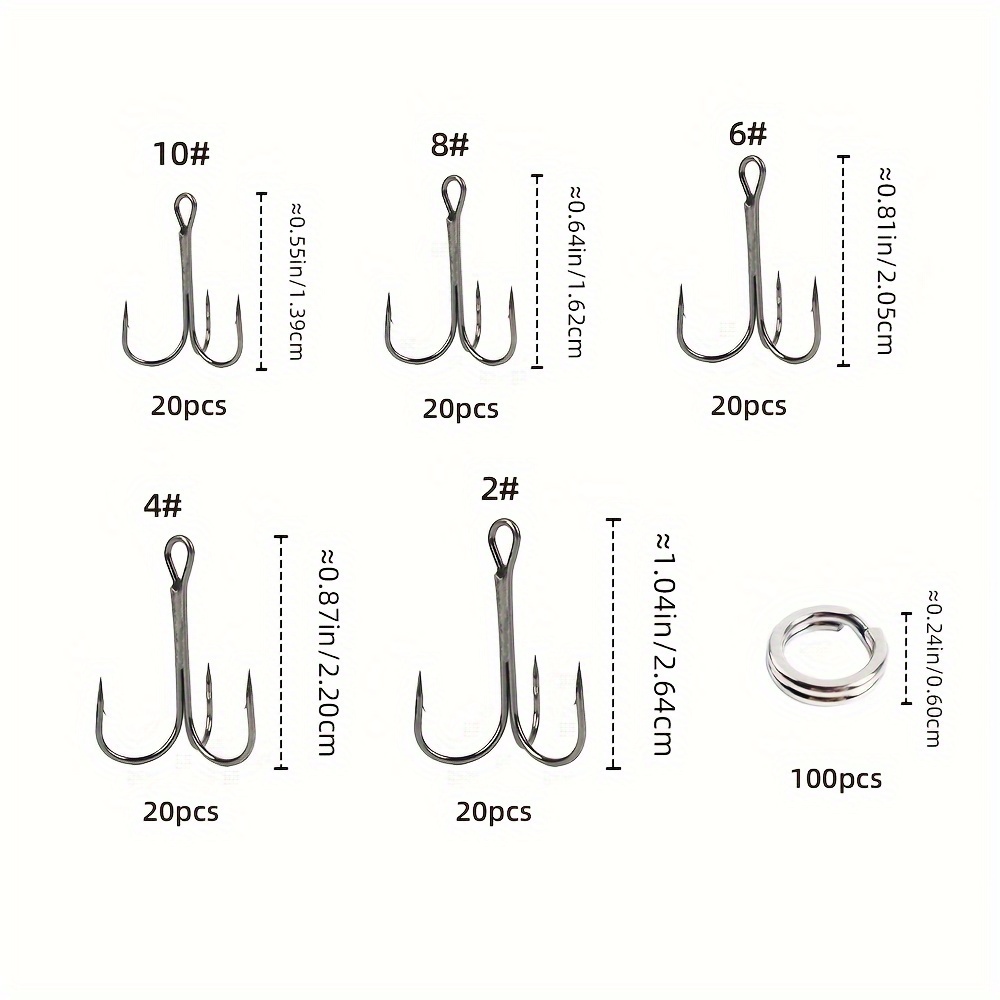 200 Ganchos de Pesca Triplos c - Fishing Hook Circle avaliação e preço
