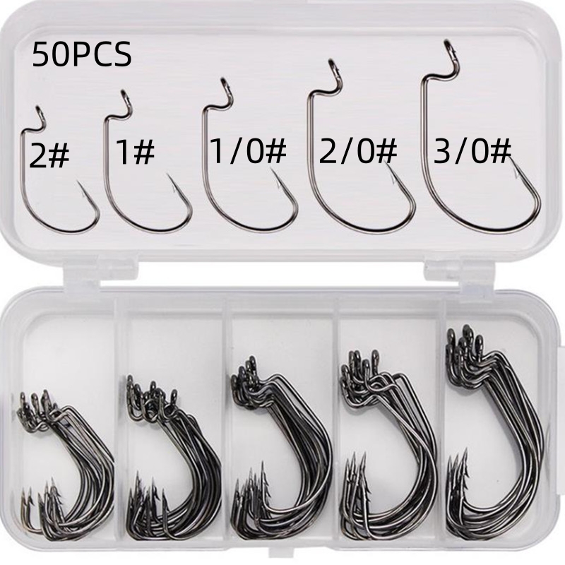 Caixa com 50 Anzóis de Pesca e - Fishing Hook Offset avaliação e preço